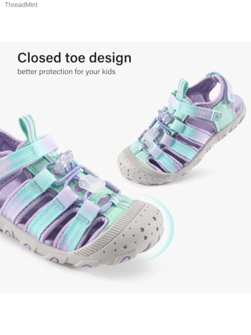 Kids Closed Toe Water Sandals Athletic Outdoor Sport Hiking